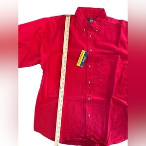 Bold Red Casual Button‎ Down Shirt